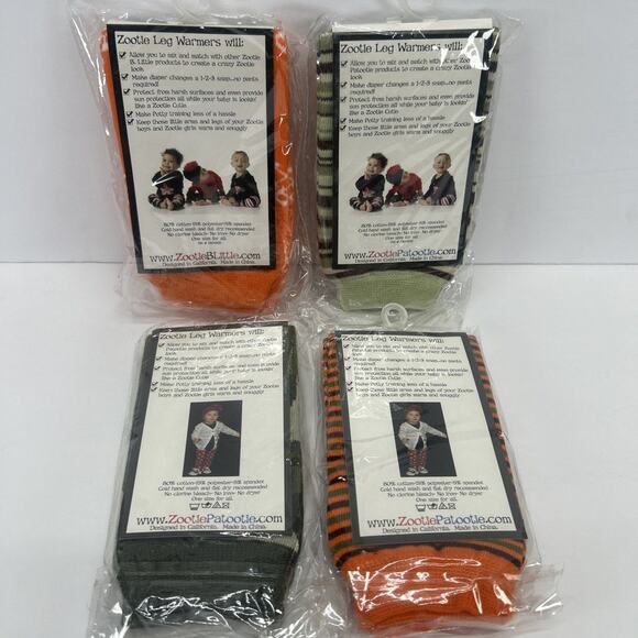 Zootie B. Little Leg Warmers Baby & Toddler Lot of 4 NEW One Size Camo Orange - Picture 3 of 10